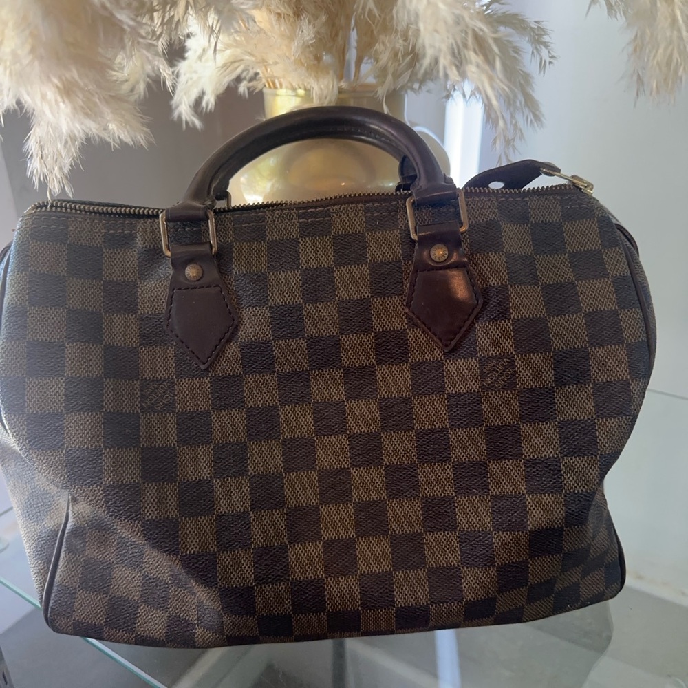 Checkered Brown Handbag